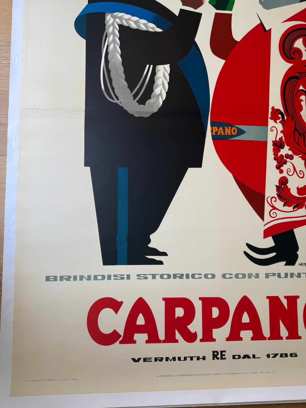 TESTA ARMANDO BRINDISI VITTORIO POSTER LINEN BACKED 140x200