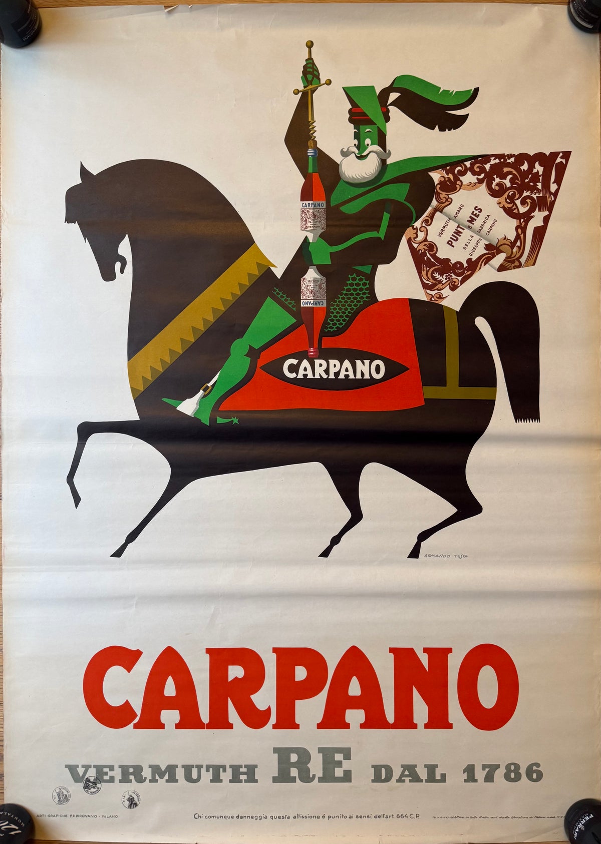 TESTA ARMANDO CAVALLO POSTER VINTAGE 100x140