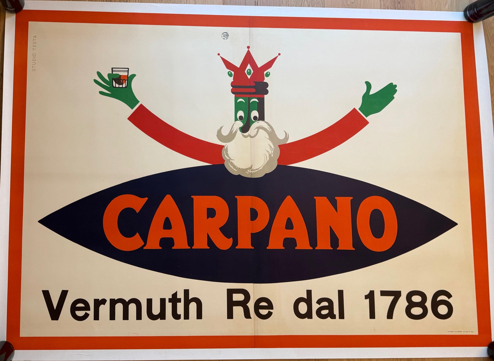 TESTA ARMANDO CARPANO ABBRACCIO POSTER VINTAGE 200x140