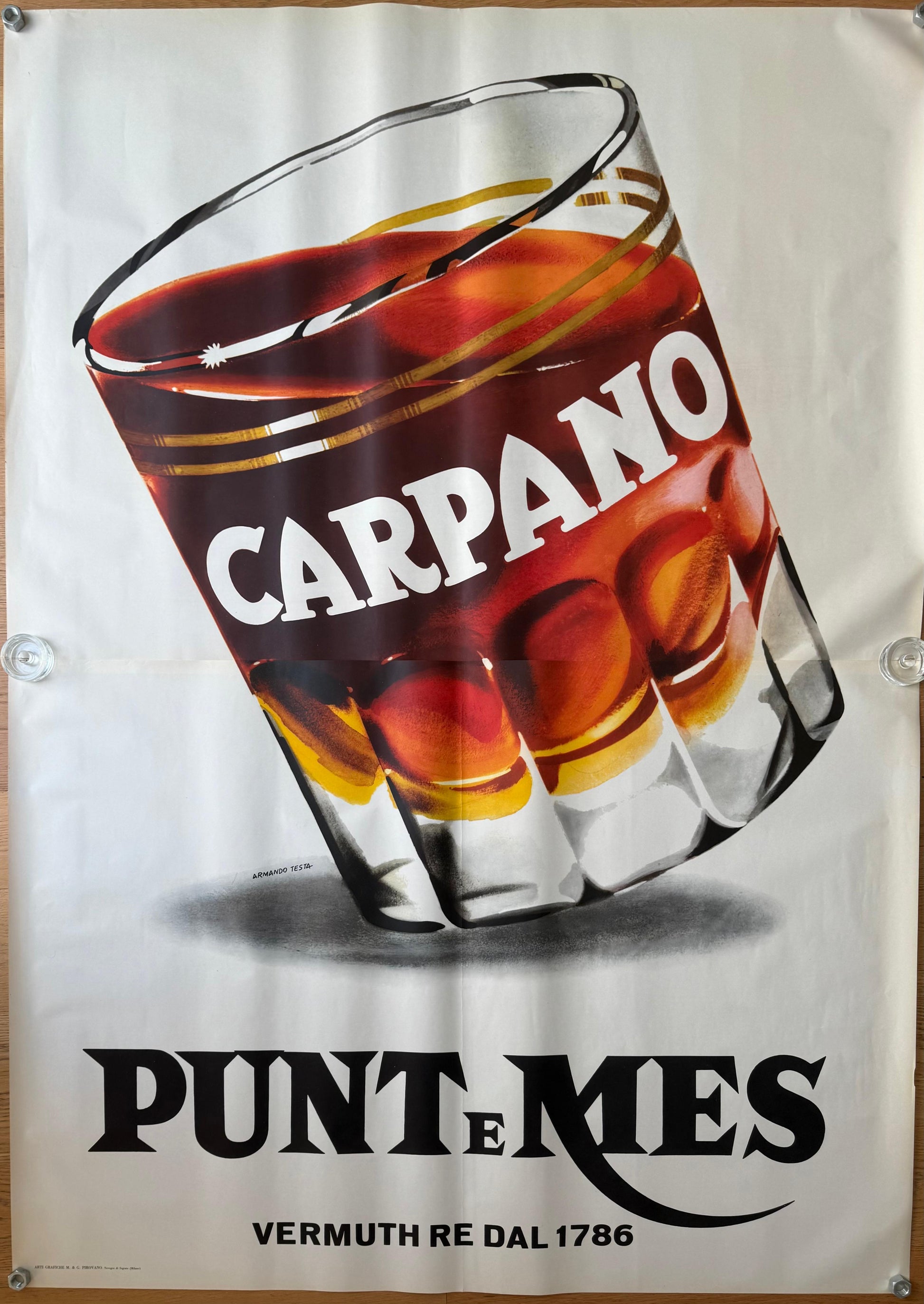 TESTA ARMANDO CARPANO GOTTO BIANCO/MARRONE POSTER VINTAGE 140x200