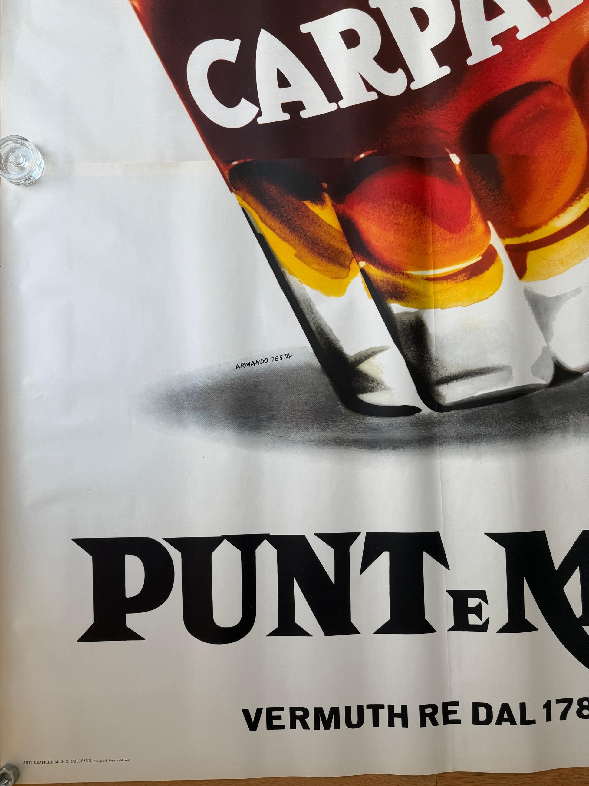 TESTA ARMANDO CARPANO GOTTO BIANCO/MARRONE POSTER VINTAGE 140x200