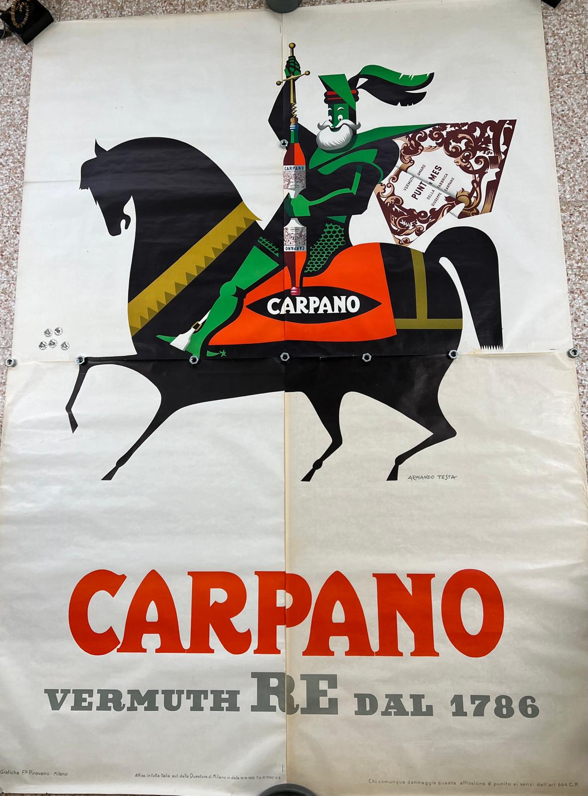 TESTA ARMANDO CARPANO CAVAL AD BRUNS POSTER VINTAGE 200x280