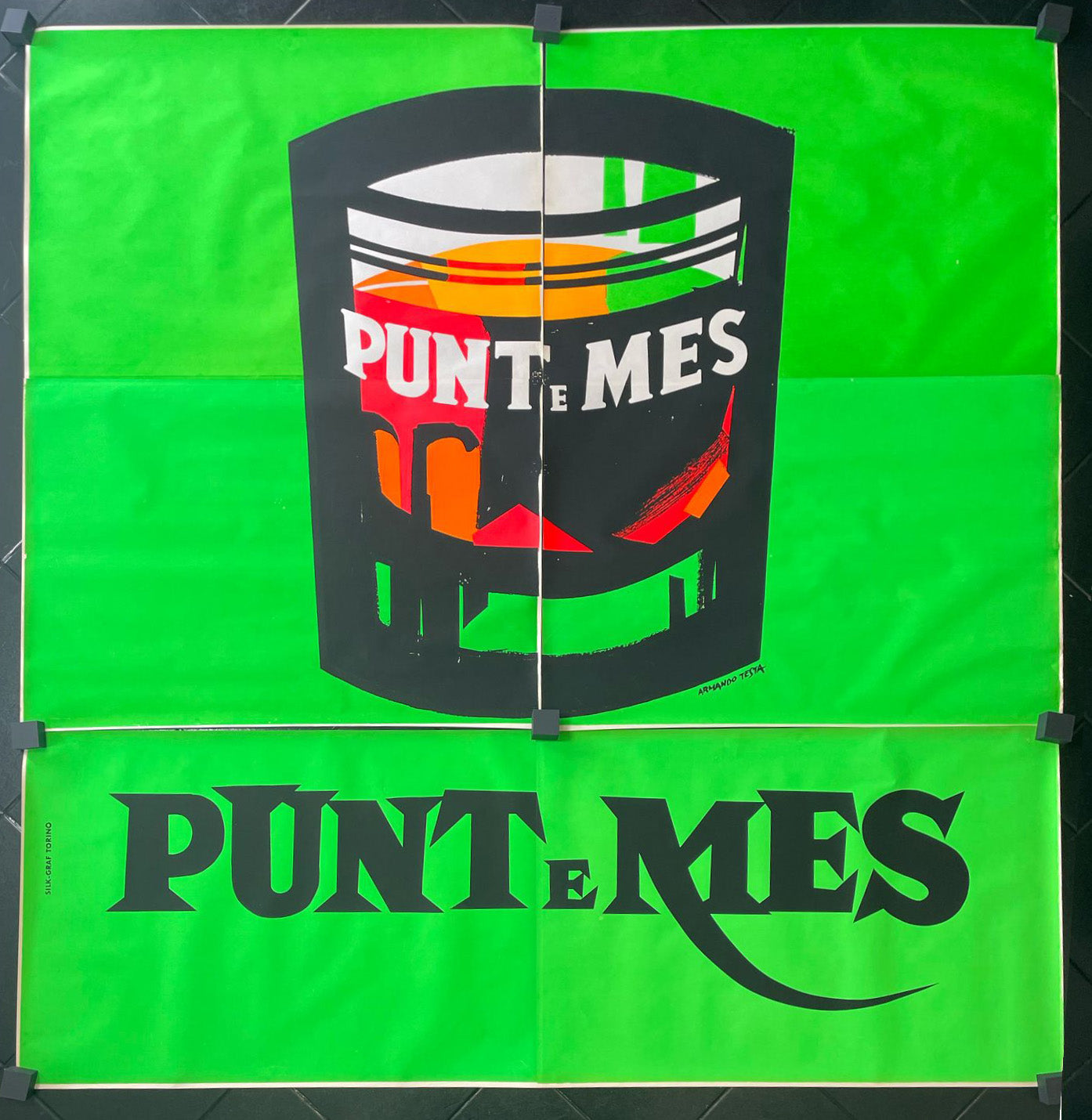 TESTA ARMANDO GOTTO FLUO ORIZZONTALE POSTER VINTAGE 210x200