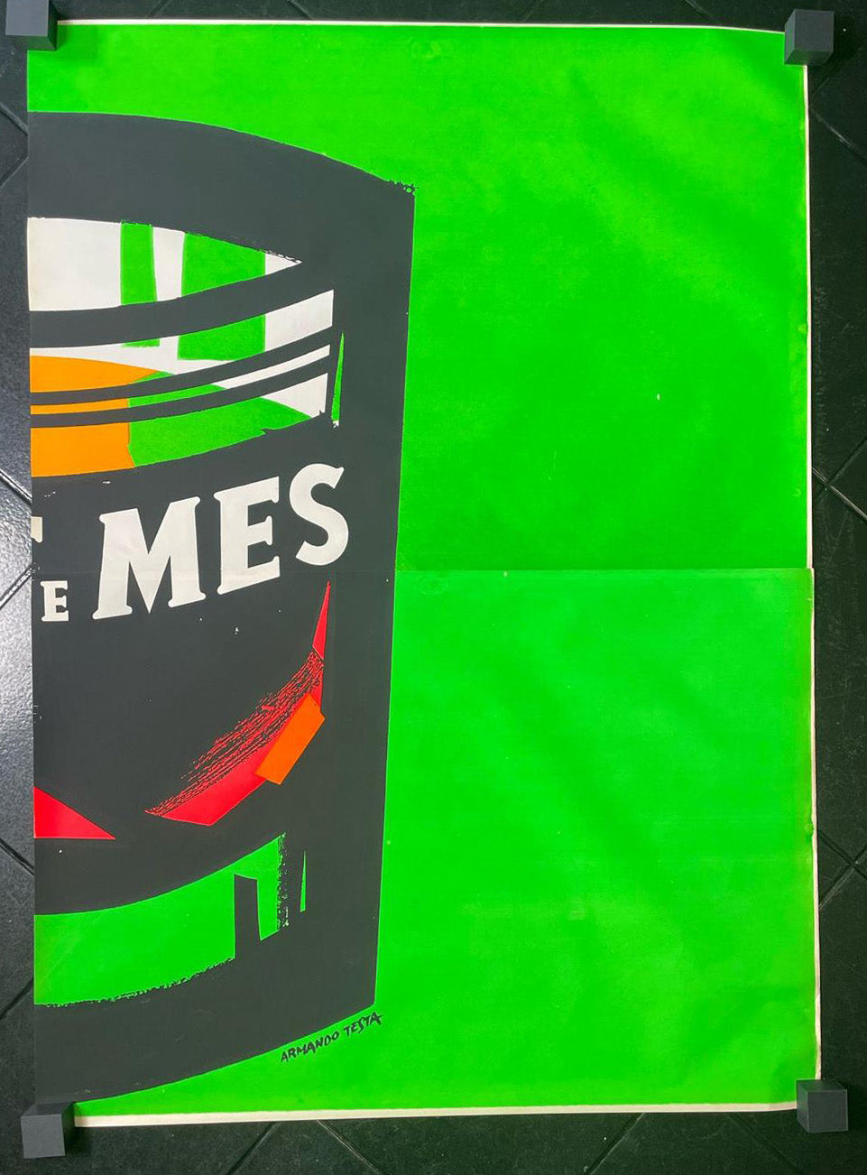 TESTA ARMANDO GOTTO FLUO ORIZZONTALE POSTER VINTAGE 210x200