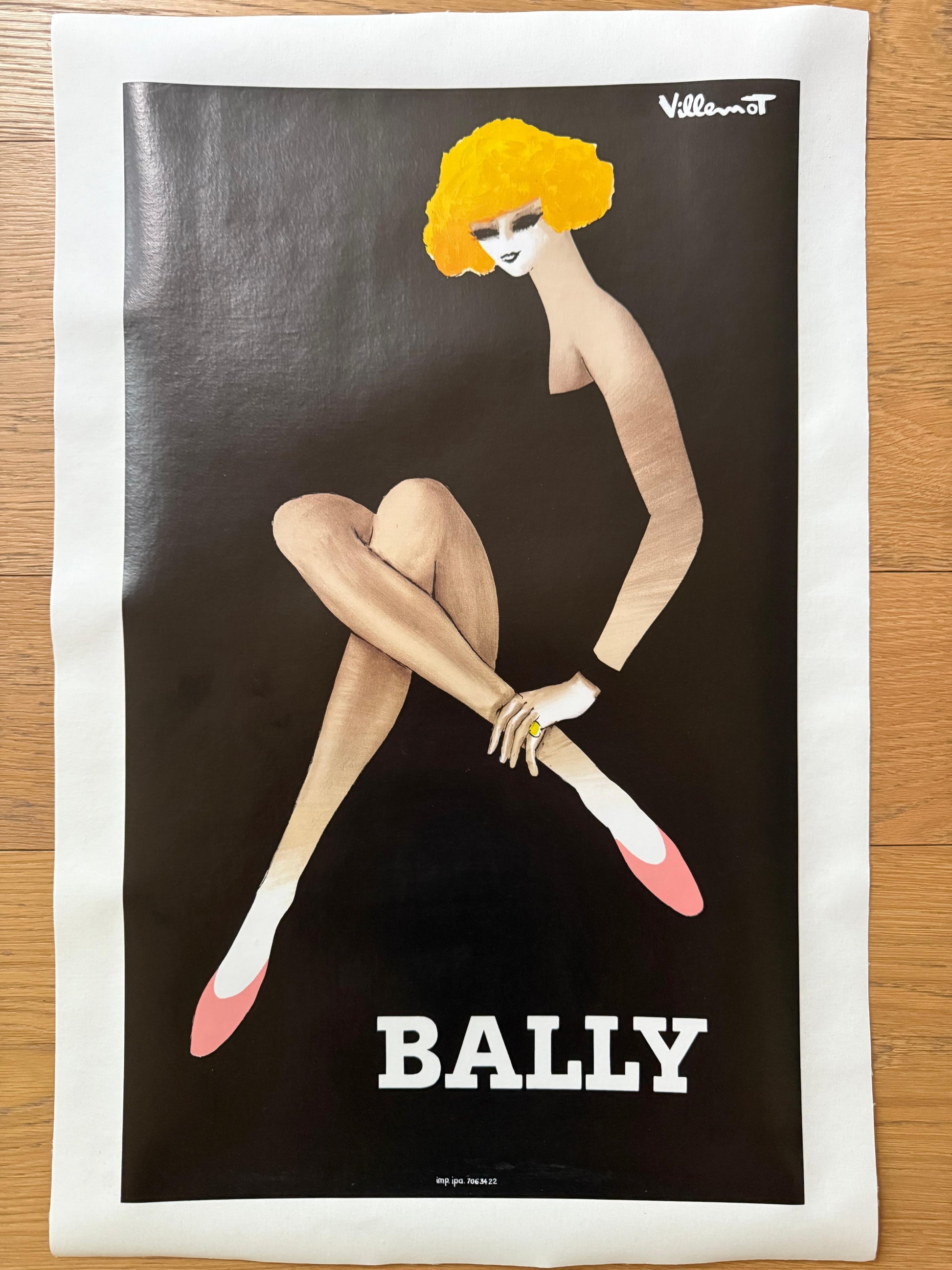 VILLEMOT BERNARD BALLY BLONDE POSTER VINTAGE 45x67