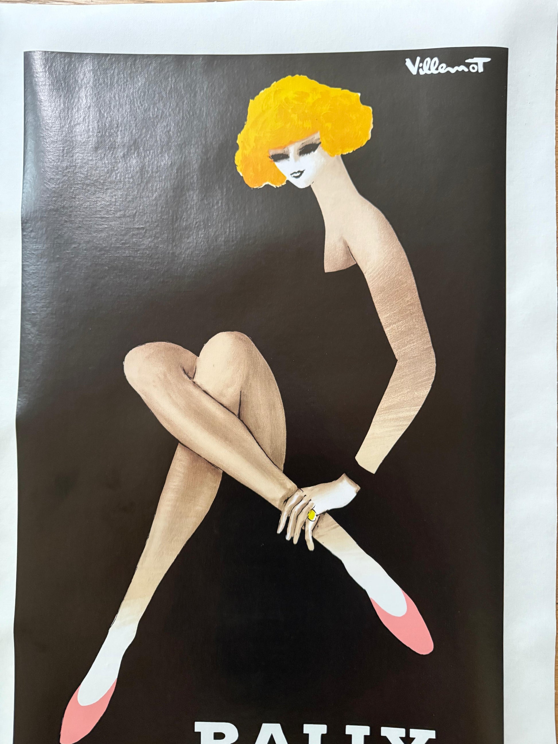 VILLEMOT BERNARD BALLY BLONDE POSTER VINTAGE 45x67