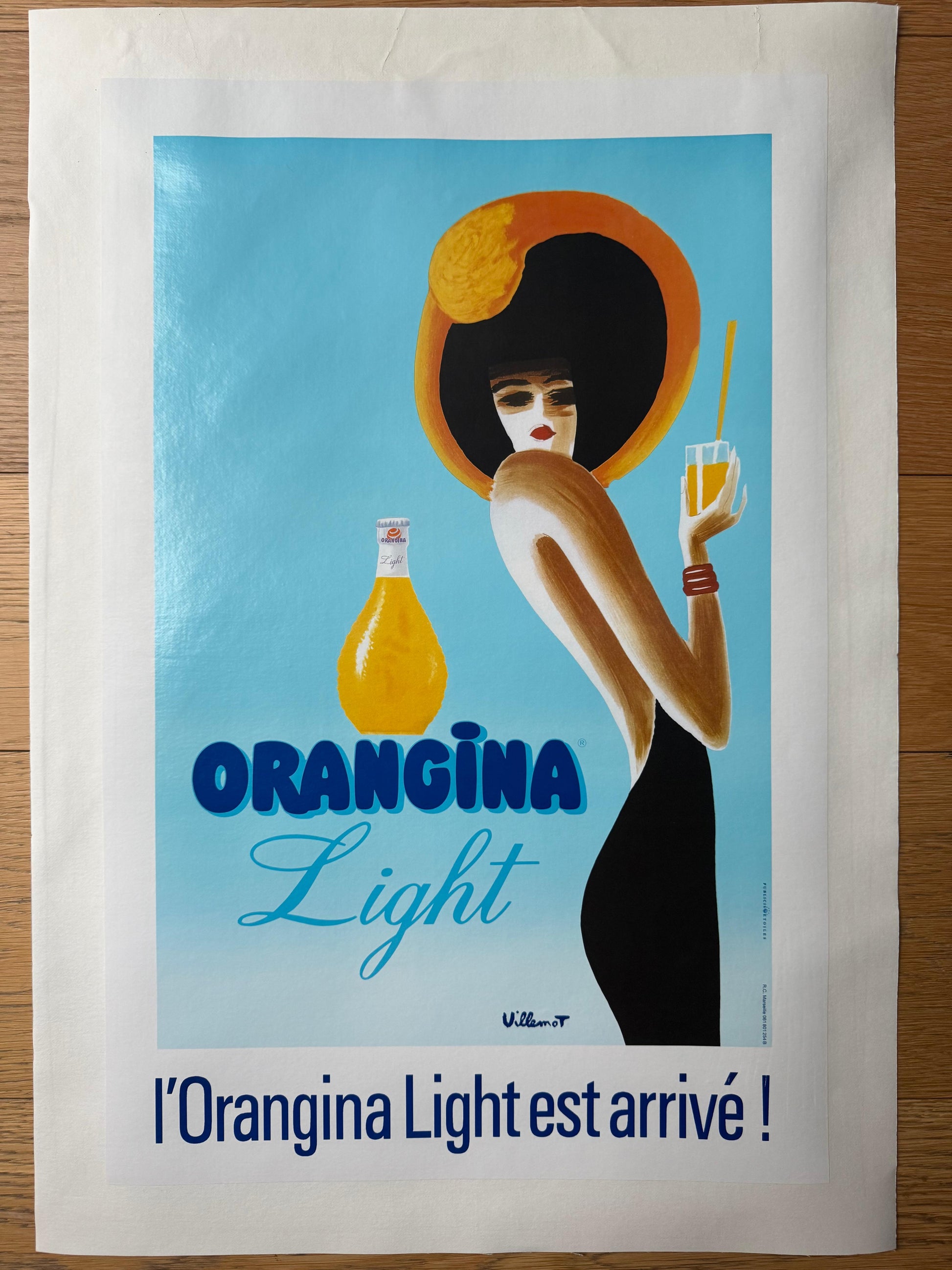 VILLEMOT BERNARD ORANGINA POSTER VINTAGE 50x70