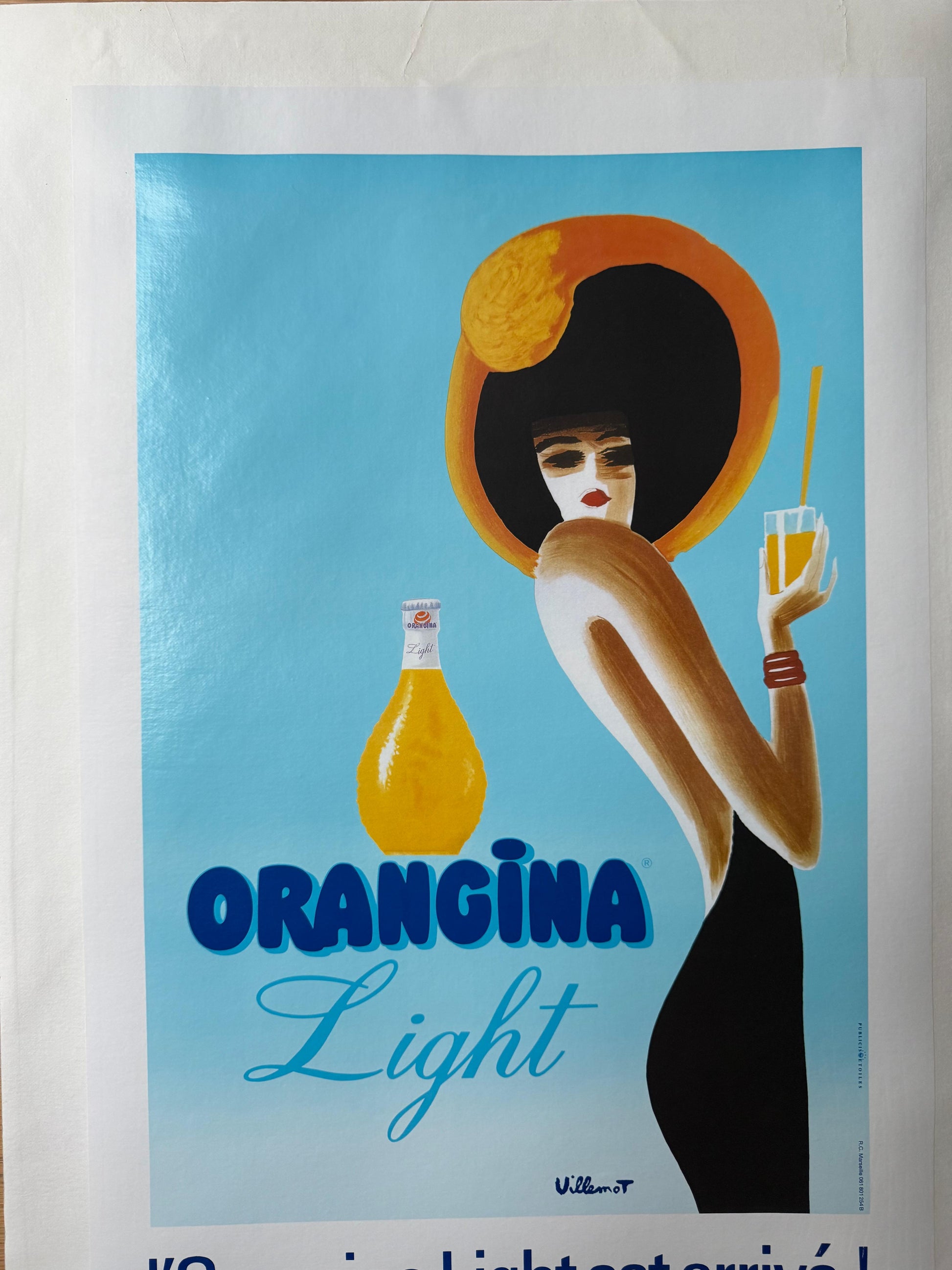 VILLEMOT BERNARD ORANGINA POSTER VINTAGE 50x70