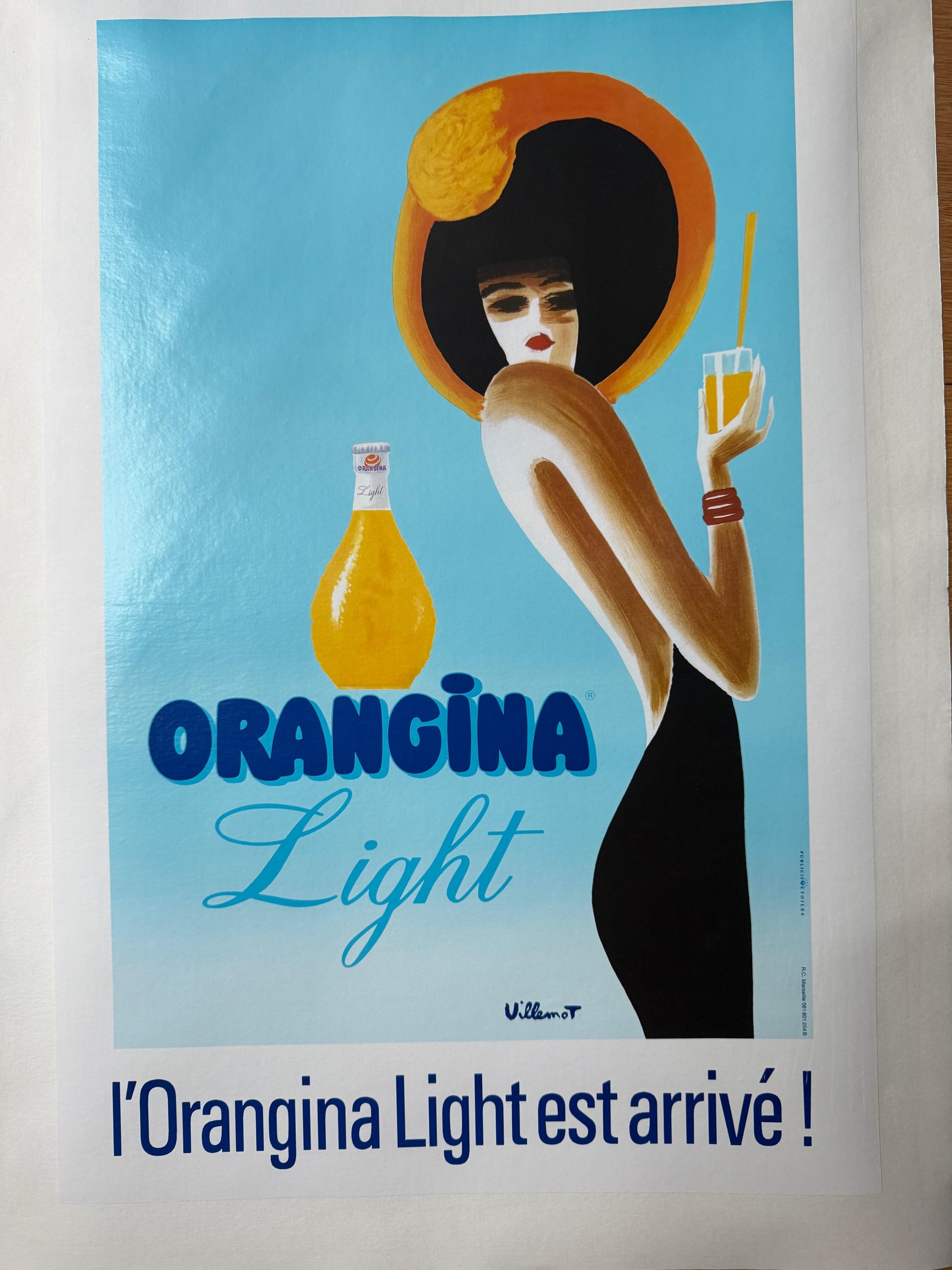 VILLEMOT BERNARD ORANGINA POSTER VINTAGE 50x70