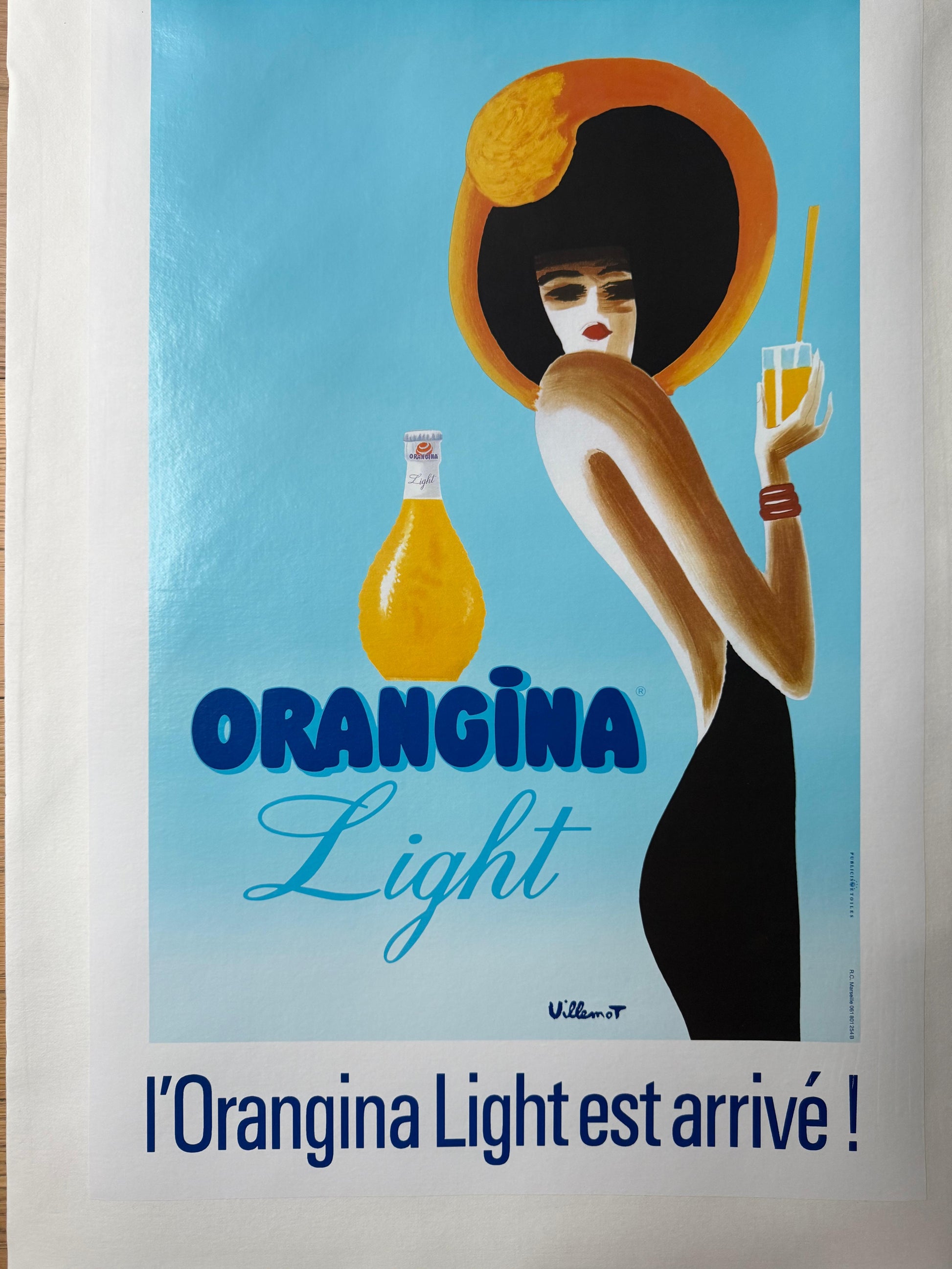 VILLEMOT BERNARD ORANGINA POSTER VINTAGE 50x70