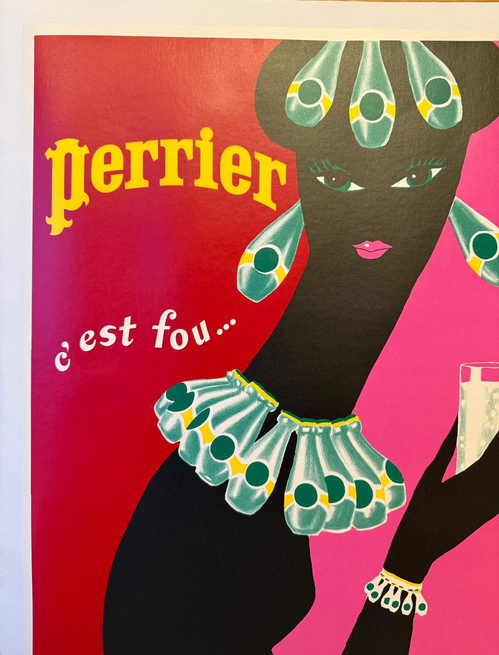 VILLEMOT BERNARD PERRIER C'EST FOU POSTER VINTAGE 40x60