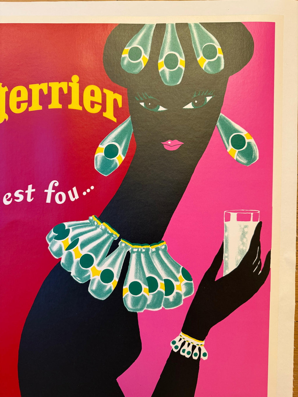 VILLEMOT BERNARD PERRIER C'EST FOU POSTER VINTAGE 40x60