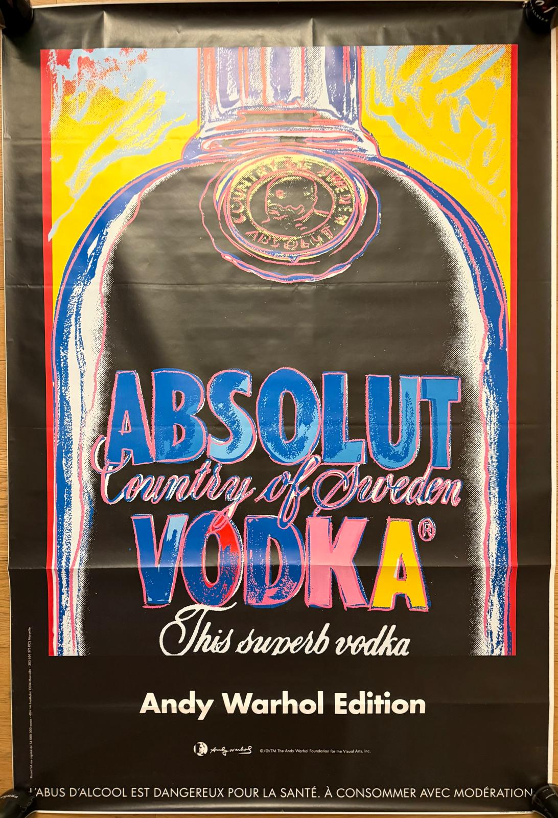 WARHOL ANDY ABSOLUT VODKA POSTER VINTAGE 120x160