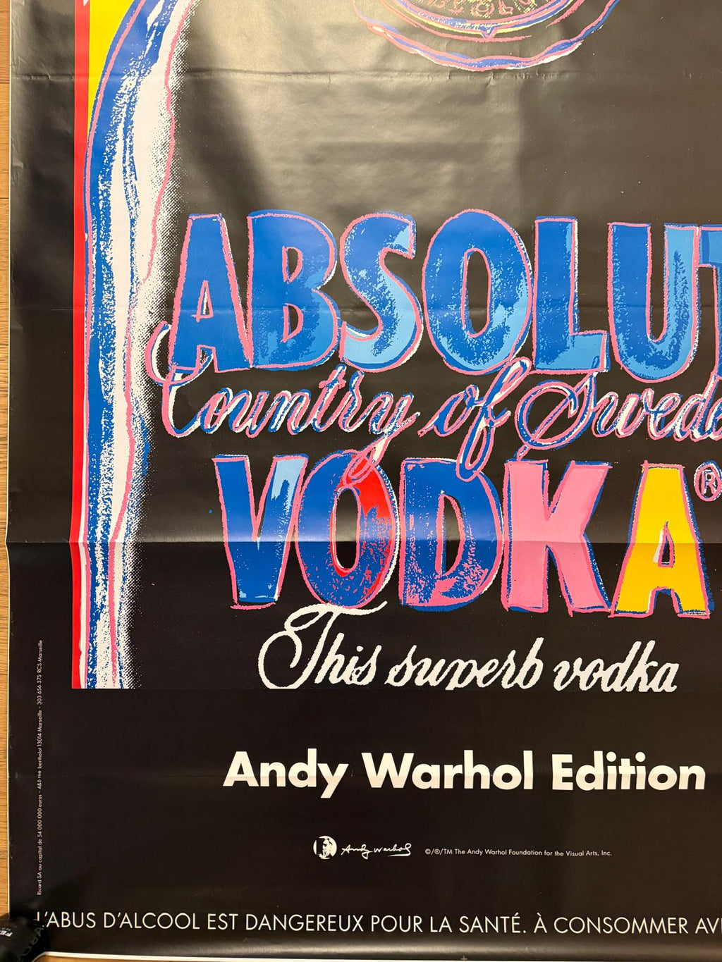 WARHOL ANDY ABSOLUT VODKA POSTER VINTAGE 120x160