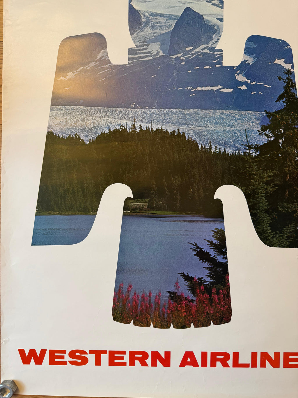 WESTERN AIRLINES ALASKA POSTER VINTAGE 70x100