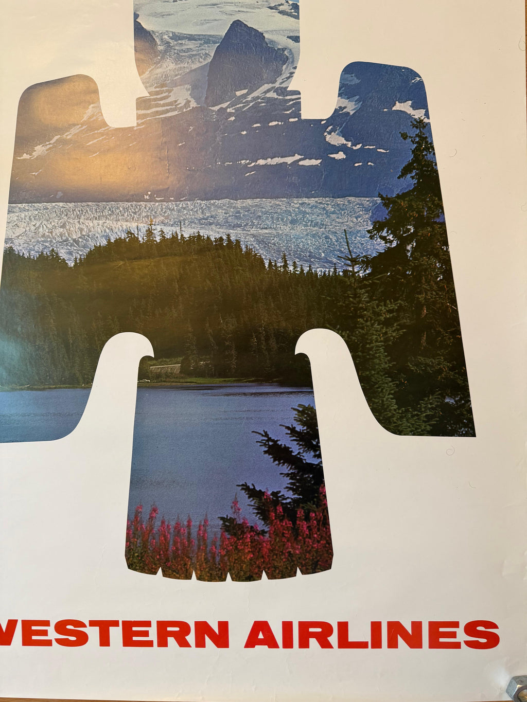 WESTERN AIRLINES ALASKA POSTER VINTAGE 70x100